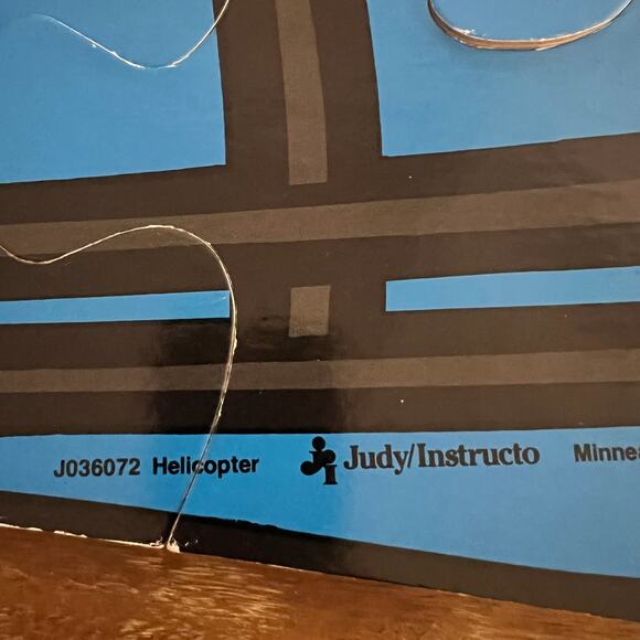 Vintage 1990 Judy Instructo Great Big Yellow Helicopter Floor Puzzle - Picture 7 of 8